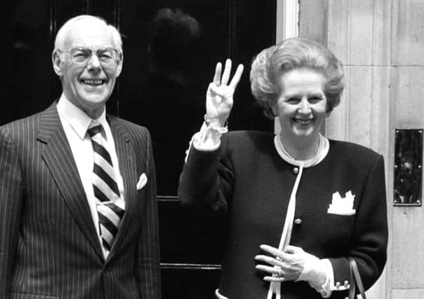 Margaret Thatcher with her husband Denis who vetted a celebrity guestlist for a showbusiness reception planned by Number 10, marking it with a red pen and questioning the inclusion of Paul McCartney