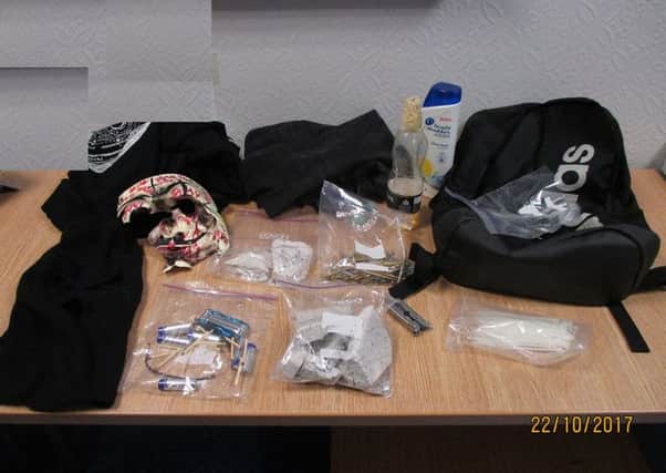 Photo issued by North East CTU of the contents of a rucksack that was found by officers searching the older boy's hideout, which prosecutors claimed were instruments for building an explosive.