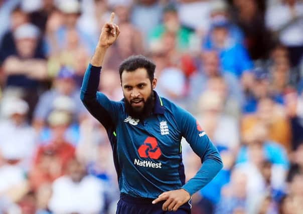 England and Yorkshire's Adil Rashid celebrates taking a wicket during the recent ODI against India at Headingley. Picture: Danny Lawson/PA