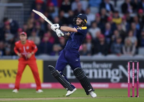 Adam Lyth, who struck six sixes in his 60, gave Yorkshire a platform for chasing down Lancashires 176-2 but the hosts prevailed (Picture: Gareth Copley/Getty Images).