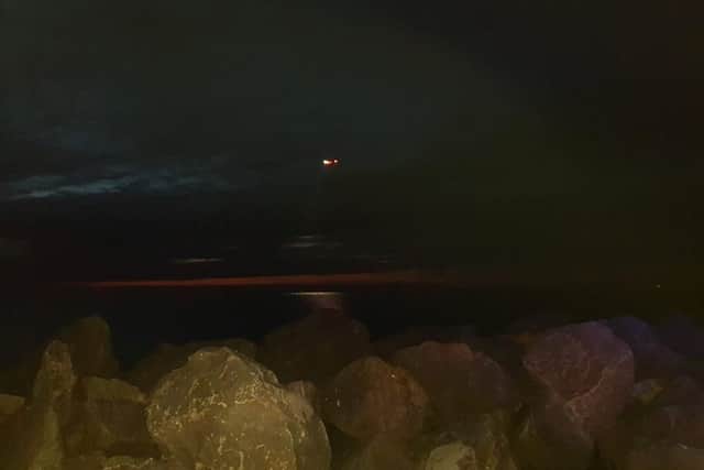 The light seen by Coastguard teams  - which turned out to be a disposable BBQ