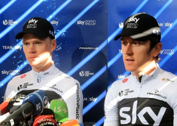 Leading the way: Team Sky's Geraint Thomas, right, and Chris Froome.