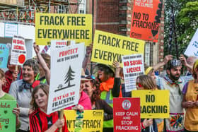 Fracking protesters in Northallerton.