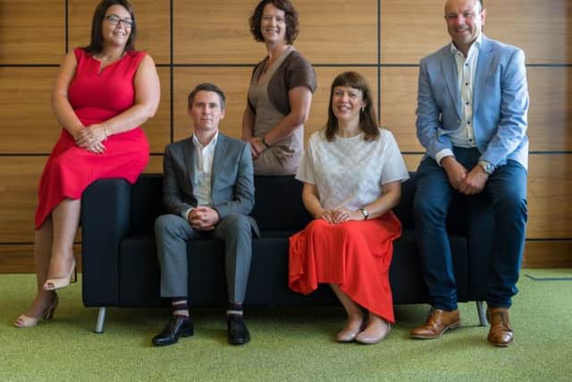 Date: 24th July 2018. Picture James Hardisty. The Yorkshire Post's Excellence in Business Awards morning debate about HR. Pictured (left to right) Claire Richardson, Ramsdens, Phil Crowe, Shoosmiths, Karen Borowski, Revell Ward, Louise Connacher, Lupton Fawcett, and Paul Sparkes, Cascade.