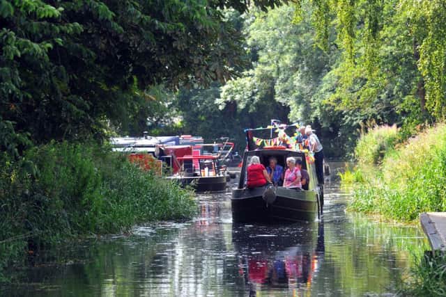 Canal boats  set off from the Melbourne Arm of the Pocklington canal.