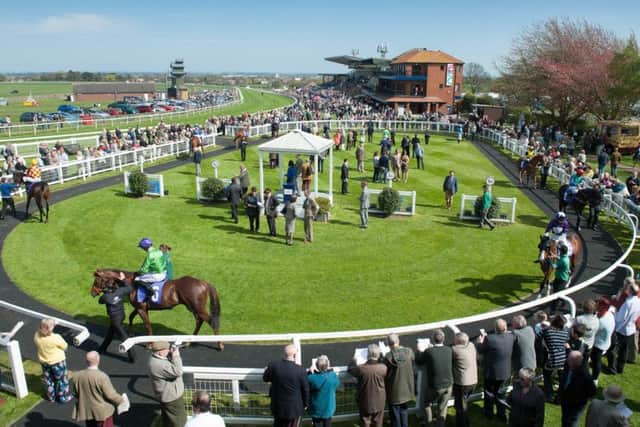 A panoramic scene at Beverley Racecourse.