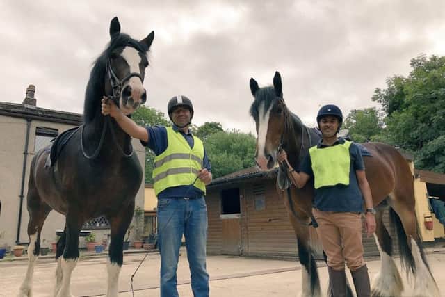 Northern Riding Centre in Dewsbury. Left, owner of the centre Neil Wray. Right, Siddiq Birader, a rider who uses the centre. Pic: Ismail Mulla