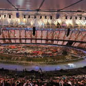 The Olympic Flag is carried in during the London Olympic Games 2012 Opening Ceremony at the Olympic Stadium, London. (Picture: Martin Rickett/PA Wire)