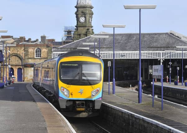 A train at Scarborough's station.