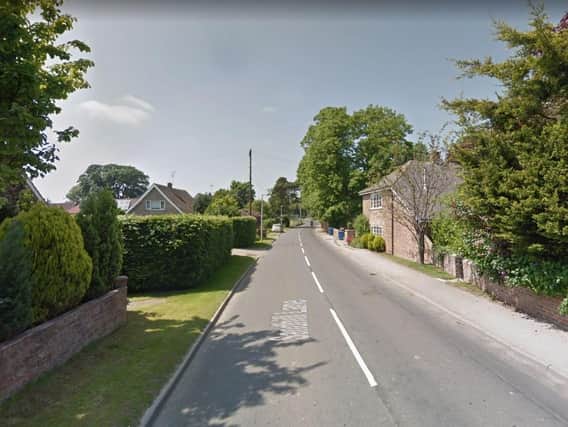 The crash happened in Sandhill Lane, Sutton on Derwent, yesterday. Picture: Google
