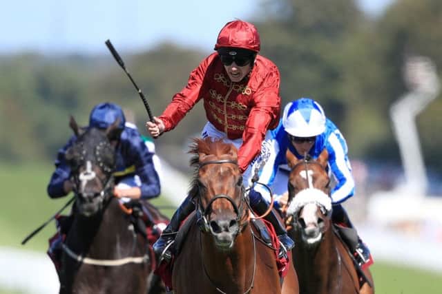 Lightning Spear ridden by jockey Oisin Murphy (centre) on his way to winning the Qatar Sussex Stakes (Picture: Adam Davy/PA Wire)