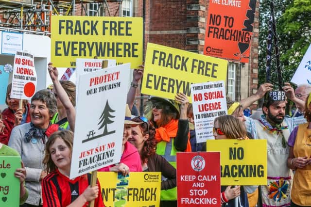 Fracking protesters in North Yorkshire.