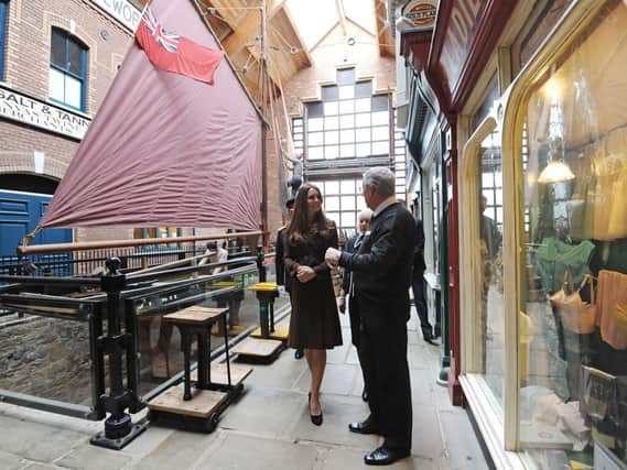 Windows were smashed at the National Fishing Heritage Centre, Grimsby - which was visited by the Duchess of Cambridge in 2013.