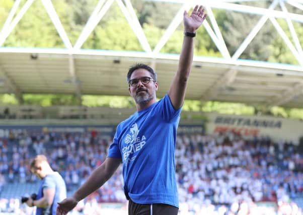 Repeat performance: David Wagner salutes the crowd after sealing Huddersfields Premier League survival last season. (Picture: PA)