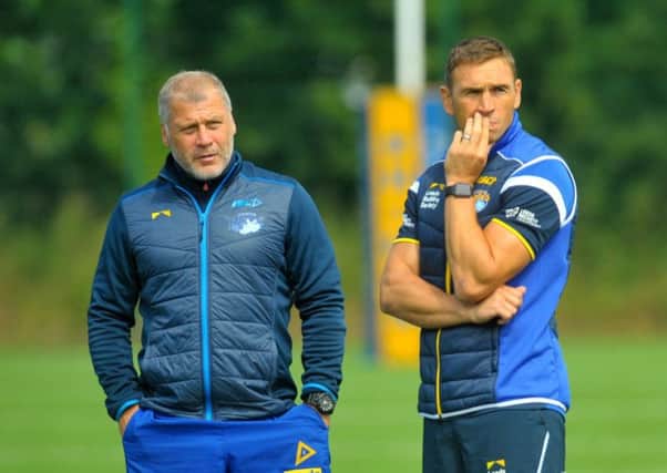 Leading the way: Leeds Rhino' James Lowes, left, and Kevin Sinfield.