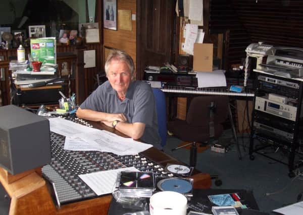 Alan Hawkshaw in the studio