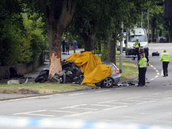 The Bradford crash scene. Four men killed have now been named