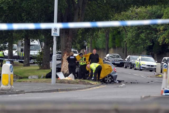 The Bradford crash scene. Four men killed have now been named