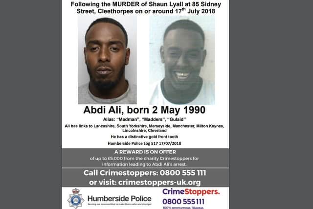 A wanted poster for Abdi Ali