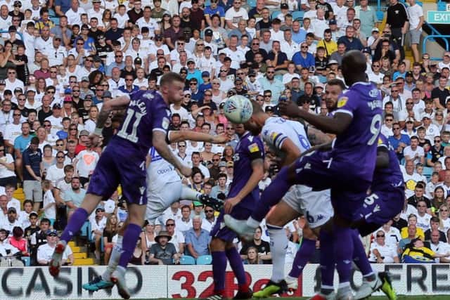Leeds captain Liam Cooper scores the third goal (Picture: Varleys)