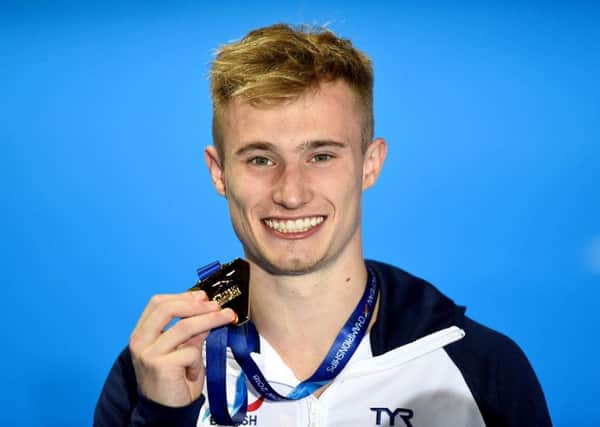 Jack Laugher with the gold he won in the 1m springboard at the European Championships (Picture: Ian Rutherford/PA Wire).