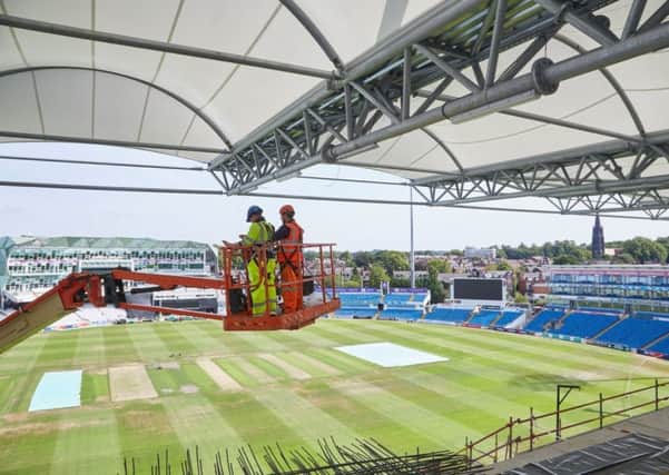 Emerald Headingley's rugby and cricket stands are currently undergoing a Â£40m refurbishment
