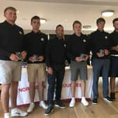 Yorkshire captain Darryl Berry, third left, with his winning team at the Northern Counties championship.