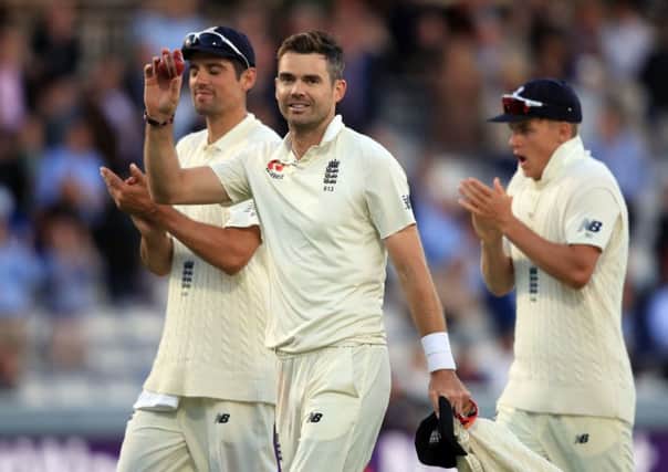 Jimmy Anderson raises the ball to the crowd after taking a five-for against India in the second Test at Lords (Picture: Adam Davy/PA Wire).