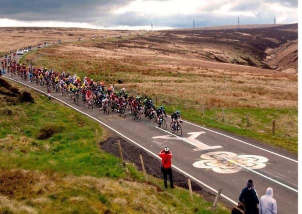 A scenic shot of Cragg Vale during the Tour de Yorkshire.