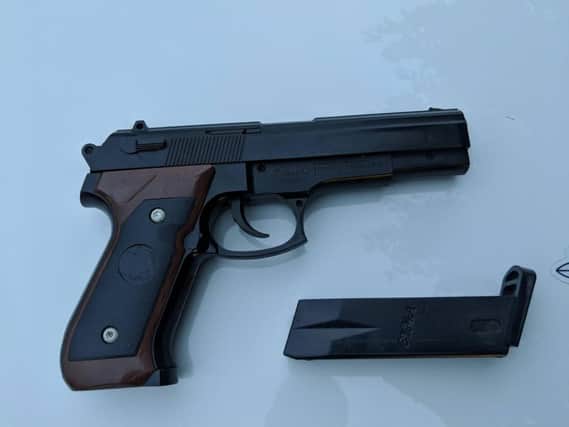The imitation firearm found in the car