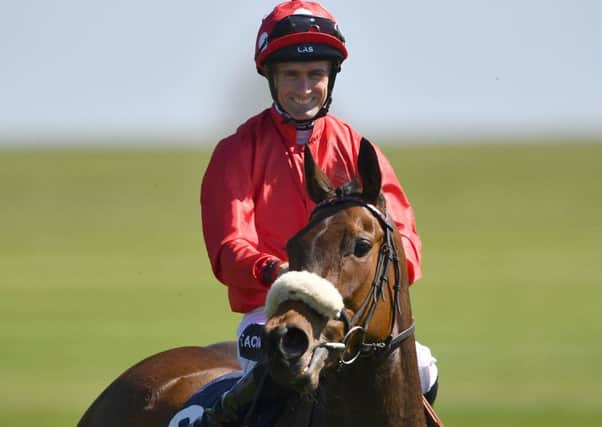 Mabs Cross and Paul Mulrennan after winning at Newmarket earlier this year.
