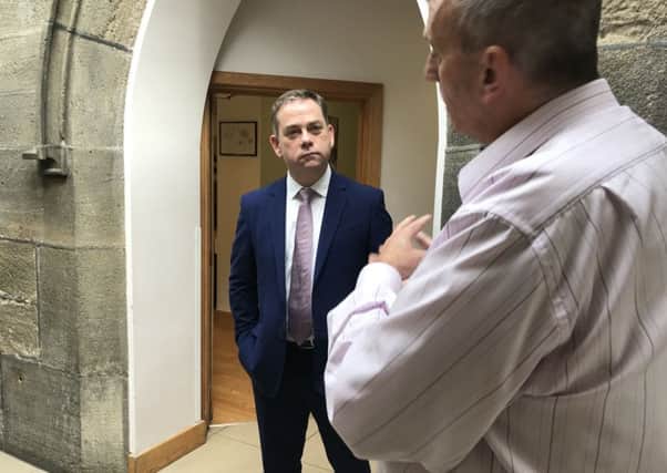 Housing Minister Nigel Adams during a visit to St George's Crypt in Leeds.