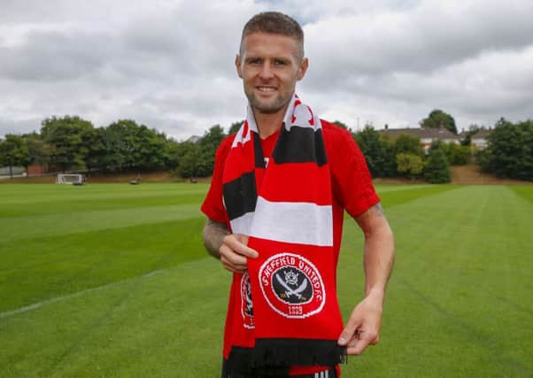 Oliver Norwood pictured at the Shirecliffe Academy after signing for Sheffield United (Picture: Simon Bellis/Sportimage).