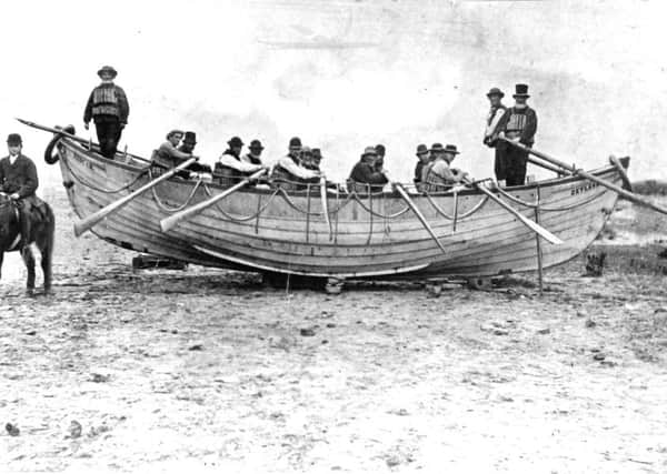 The old Redcar lifeboat, Zetland, concerned in an epic rescue effort on Christmas Day, 1836.

 This photograph appeared in the Yorkshire Evening Post on 7th February 1936 and the 18th December 1936.