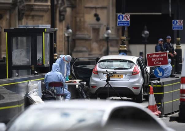 The scene of the attempted terror attack in Westminster