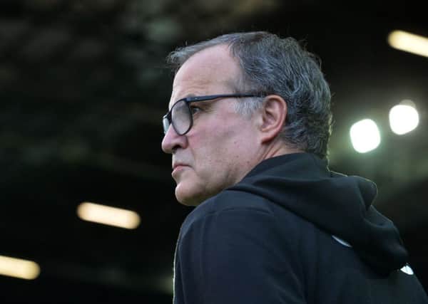 Marcelo Bielsa watches 
Leeds United v Bolton Wanderers (Picture: Bruce Rollinson)