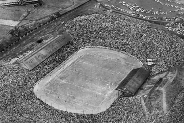 An aerial photograph of Odsal Stadium with its biggest ever crowd in 1954.
Picture: Bradford Museums Photo Archive
