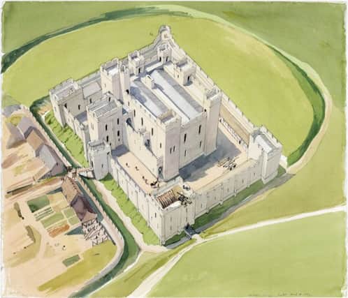 Middleham aerial reconstruction drawing.