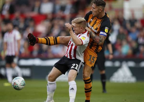 Mark Duffy played through an illness as Sheffield United lost to Hull Cityin the Carabao Cup 1st Round (Picture: Simon Bellis/Sportimage)