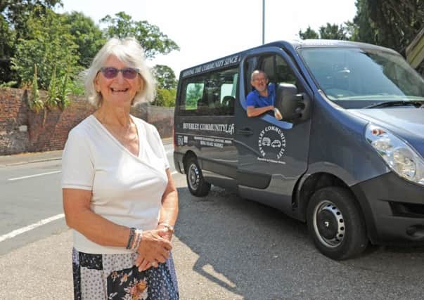 Beverley Community Lift user Daphne Kemp with driver Jim Whitfield in Cherry Burton near Beverley where the village population is ageing.  Picture Tony Johnson.