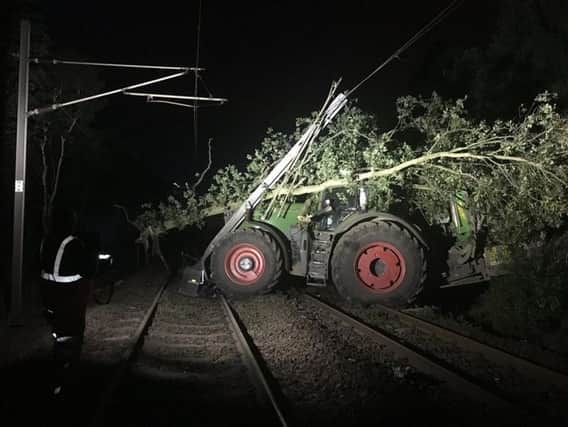 The scene of the tractor smash incident. Photo: Network Rail
