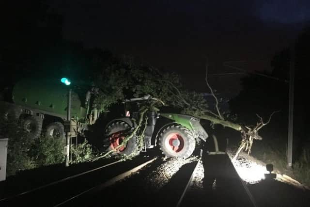 The scene of the tractor smash incident. Photo: Network Rail