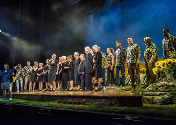 The cast, the producers and the original Calendar Girls at the end of the show.