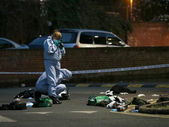 The scene in London where the stabbing happened