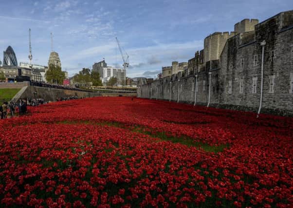The poppy installation at the Tower of London prior to events in 2014 to mark the centenary of the start of the First World War.