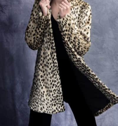 Leopard fur coat, Â£250, by James Lakeland.