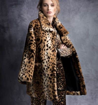 Velvet leopard jacket, Â£275, and trousers, Â£149, by James Lakeland.