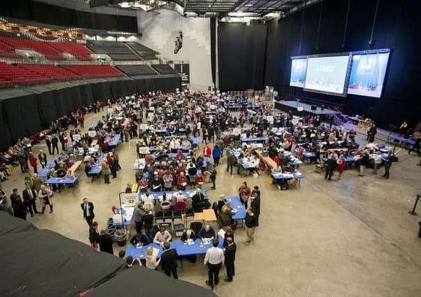 Votes are counted at First Direct Arena in Leeds.