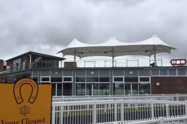 Thirsk racecourse's new stand takes shape.