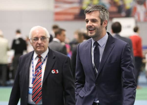 Picture shows Oliver Coppard, Labour Party's Parliamentary Candidate in Sheffield Hallam, at the 2015 general election count for the Sheffield constituencies at the English Institute of Sport in Sheffield, South Yorkshire. Ian Hinchliffe/RossParry.co.uk